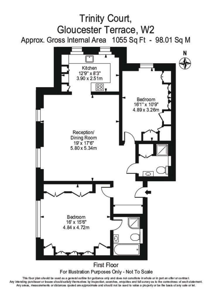 2 bedroom flat to rent - floorplan