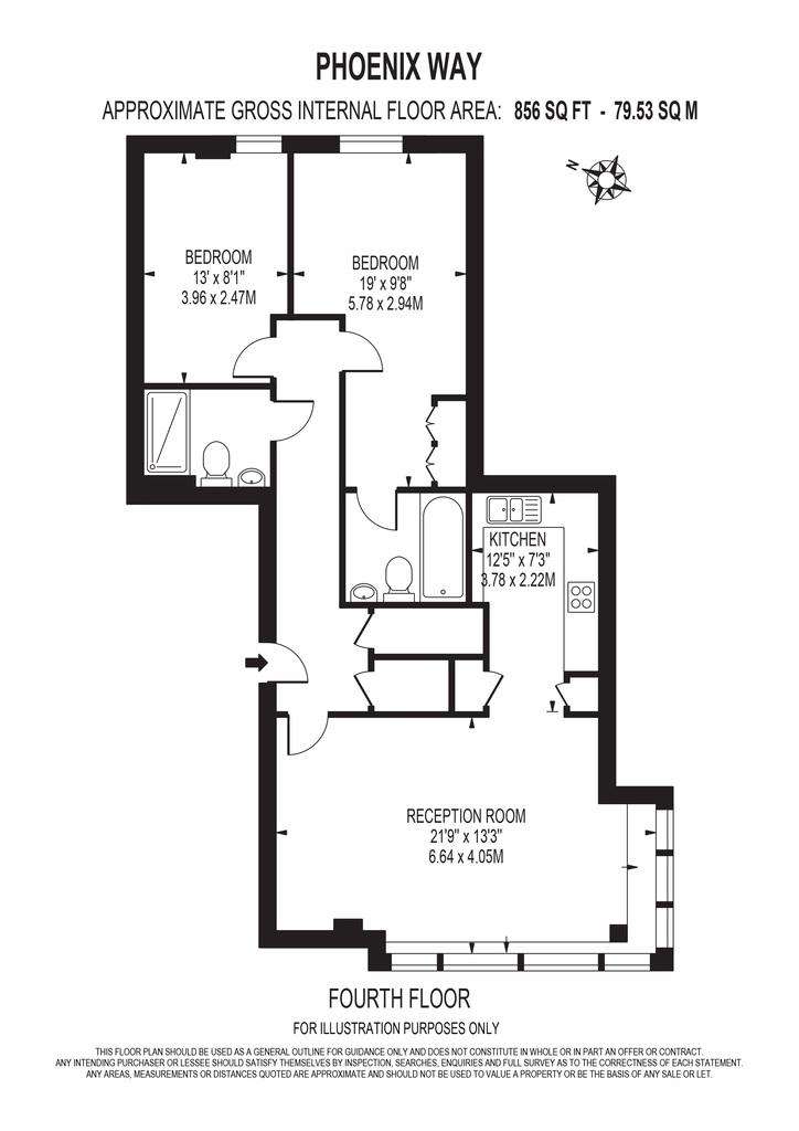 2 bedroom flat to rent - floorplan