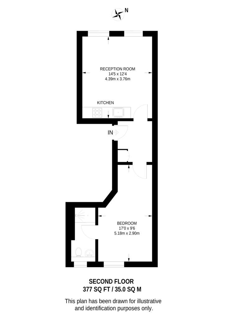 1 bedroom flat to rent - floorplan