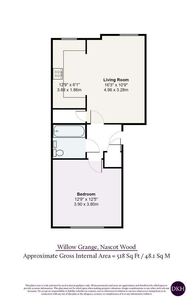 1 bedroom flat to rent - floorplan