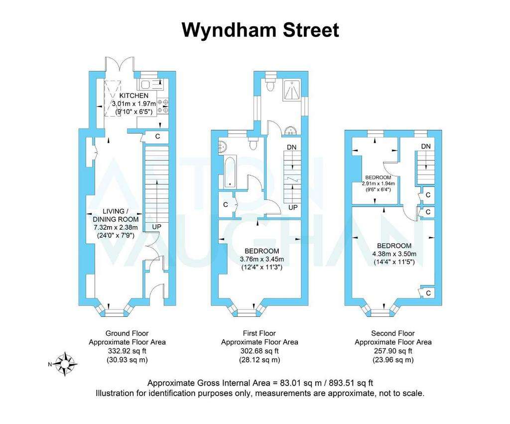 3 bedroom terraced house to rent - floorplan