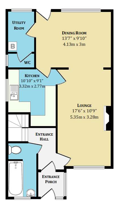 3 bedroom semi-detached house for sale - floorplan