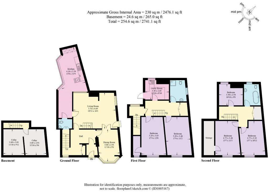 5 bedroom terraced house for sale - floorplan