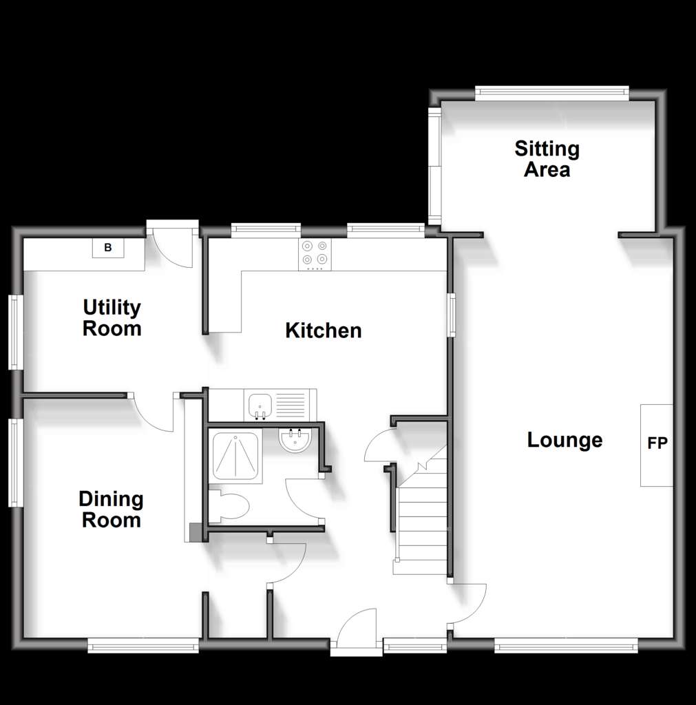 3 bedroom chalet for sale - floorplan