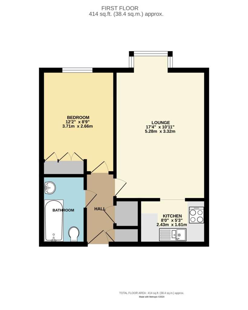 1 bedroom flat for sale - floorplan