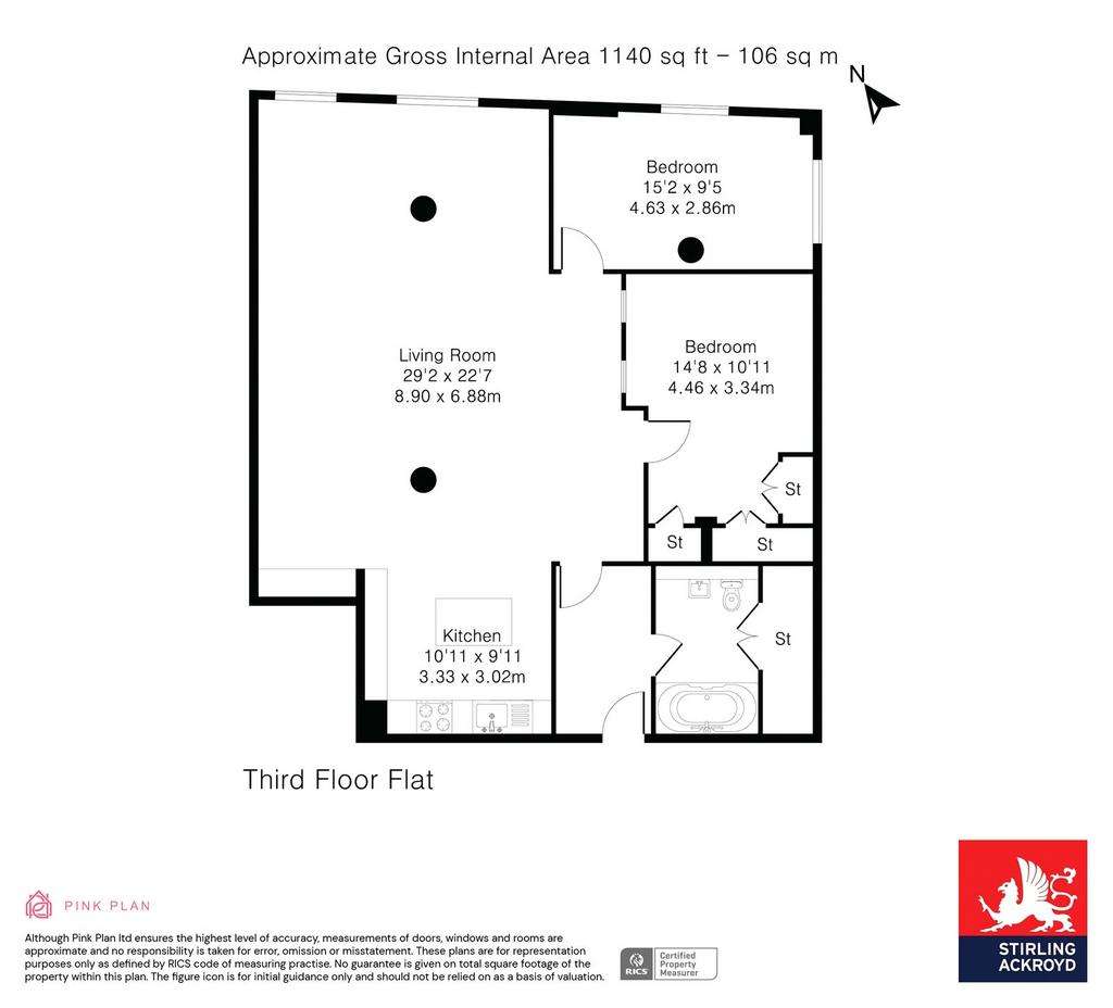 2 bedroom flat to rent - floorplan