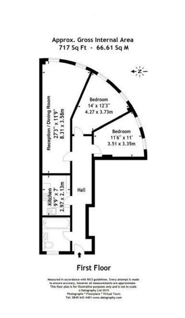 2 bedroom flat to rent - floorplan