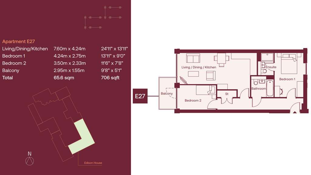 2 bedroom flat for sale - floorplan