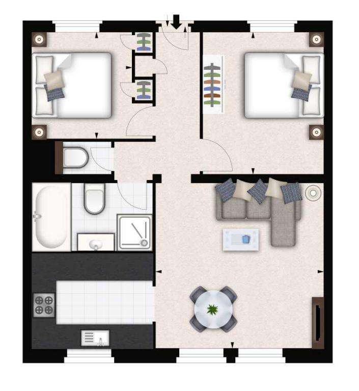 2 bedroom flat to rent - floorplan