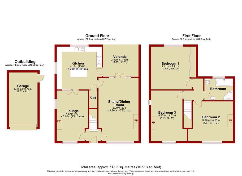 3 bedroom semi-detached house for sale - floorplan