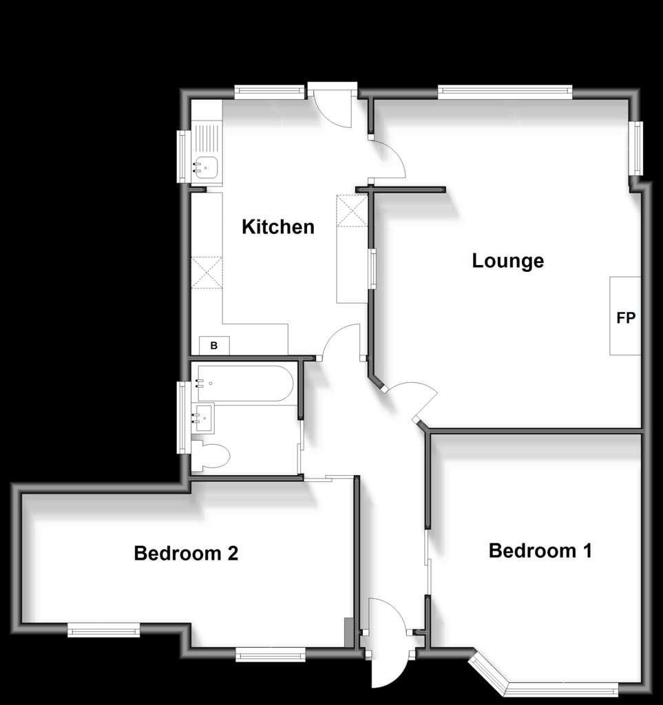 2 bedroom semi-detached bungalow for sale - floorplan