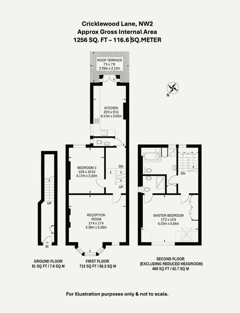 2 bedroom maisonette to rent - floorplan