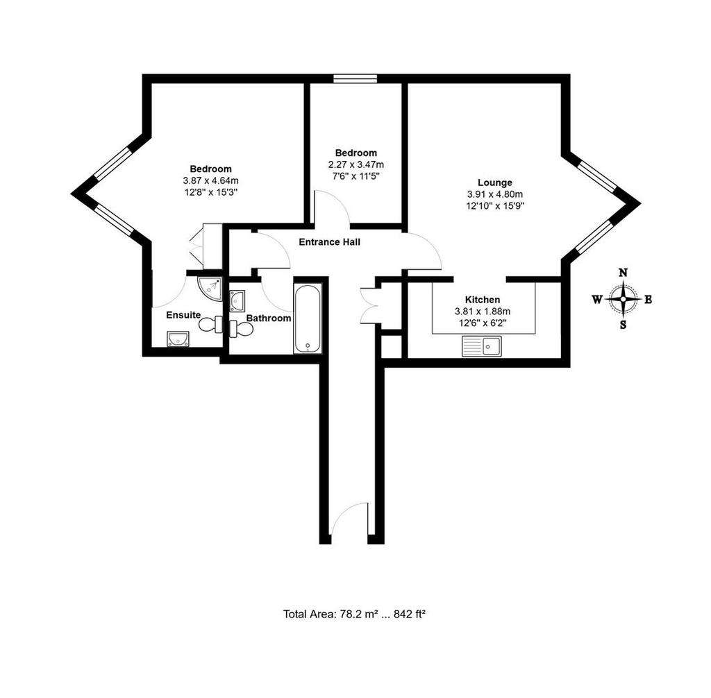 2 bedroom flat for sale - floorplan