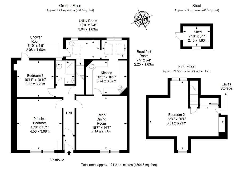 3 bedroom detached bungalow for sale - floorplan