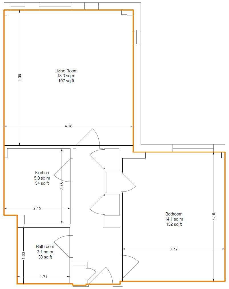 1 bedroom flat to rent - floorplan