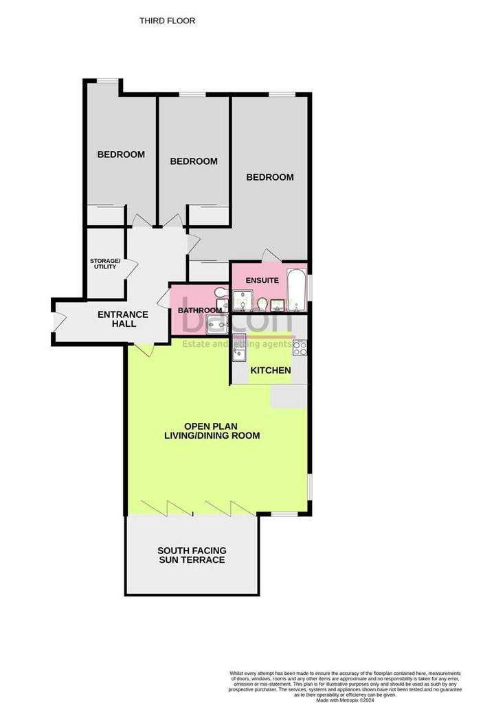 3 bedroom flat for sale - floorplan