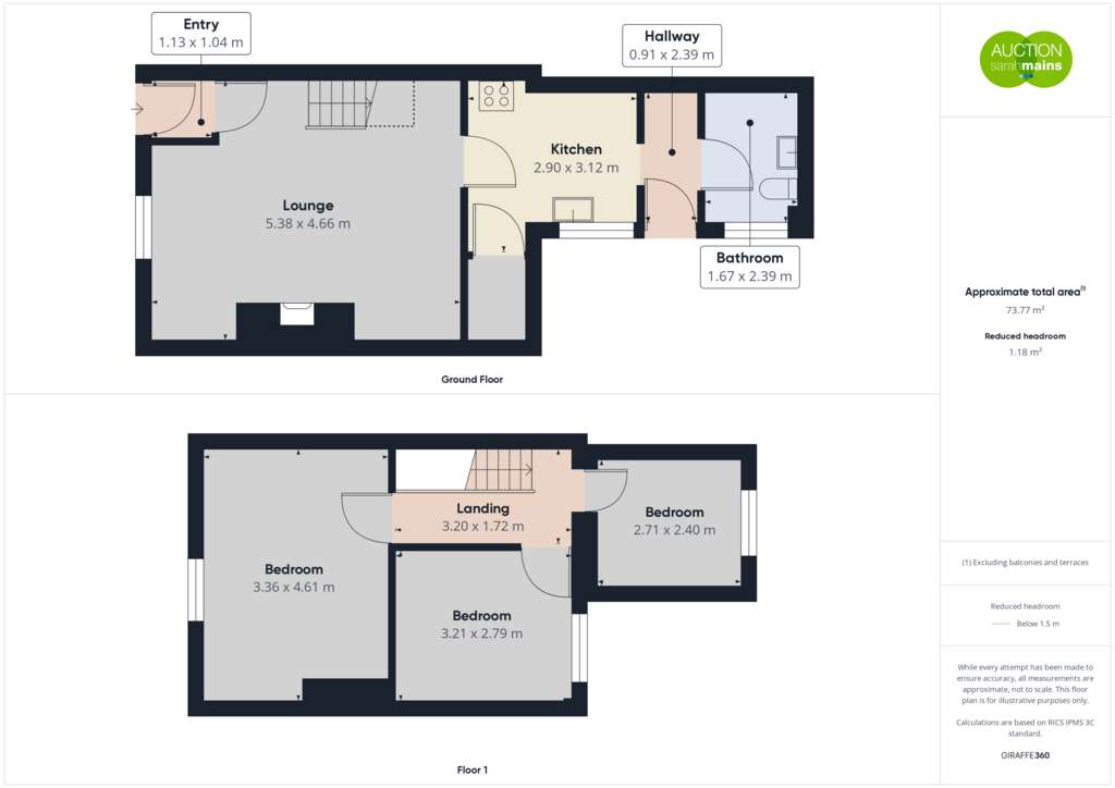 3 bedroom terraced house for sale - floorplan