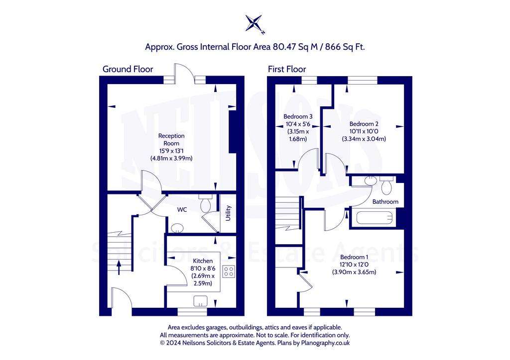 3 bedroom terraced house for sale - floorplan