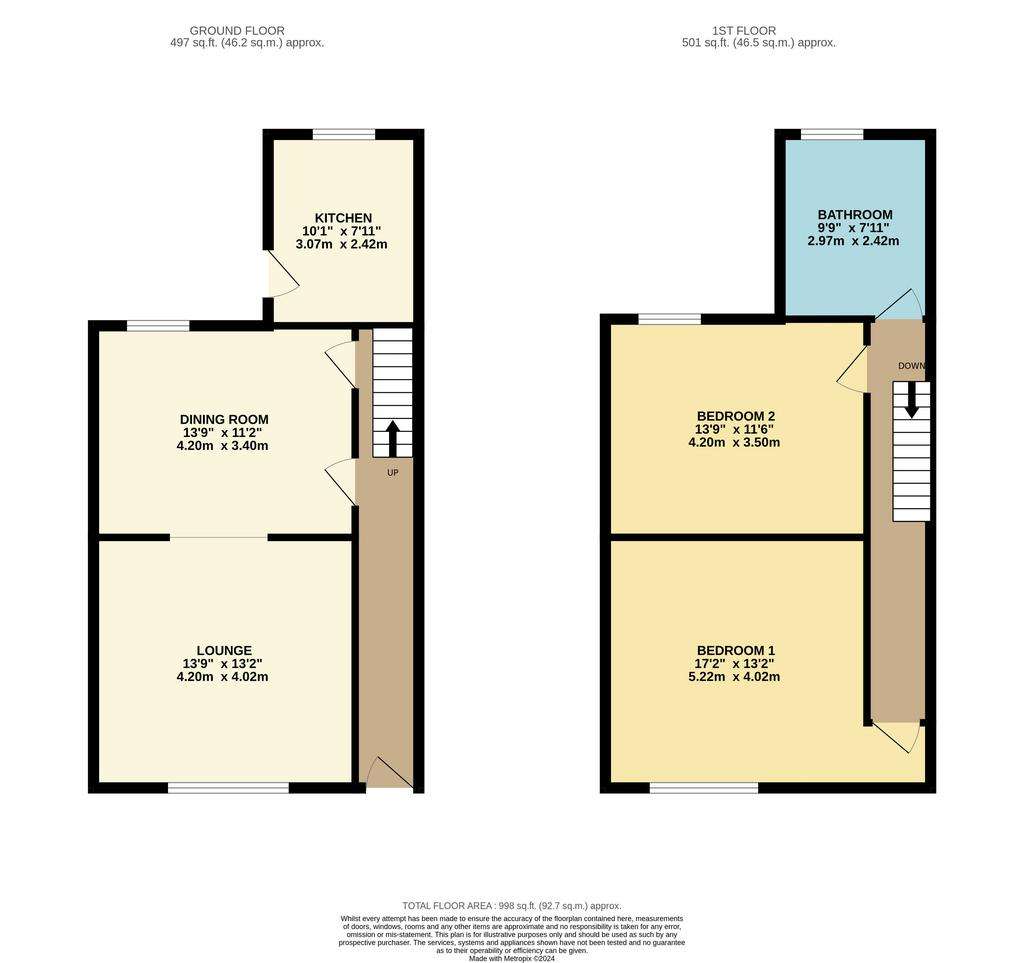 2 bedroom terraced house for sale - floorplan