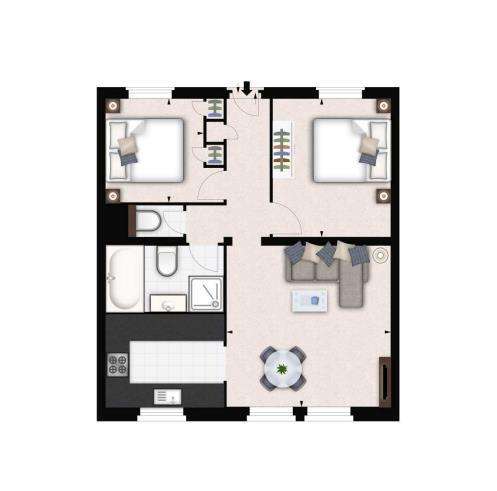 2 bedroom flat to rent - floorplan