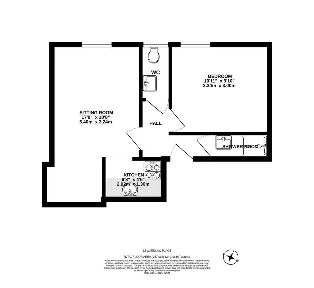 1 bedroom flat for sale - floorplan