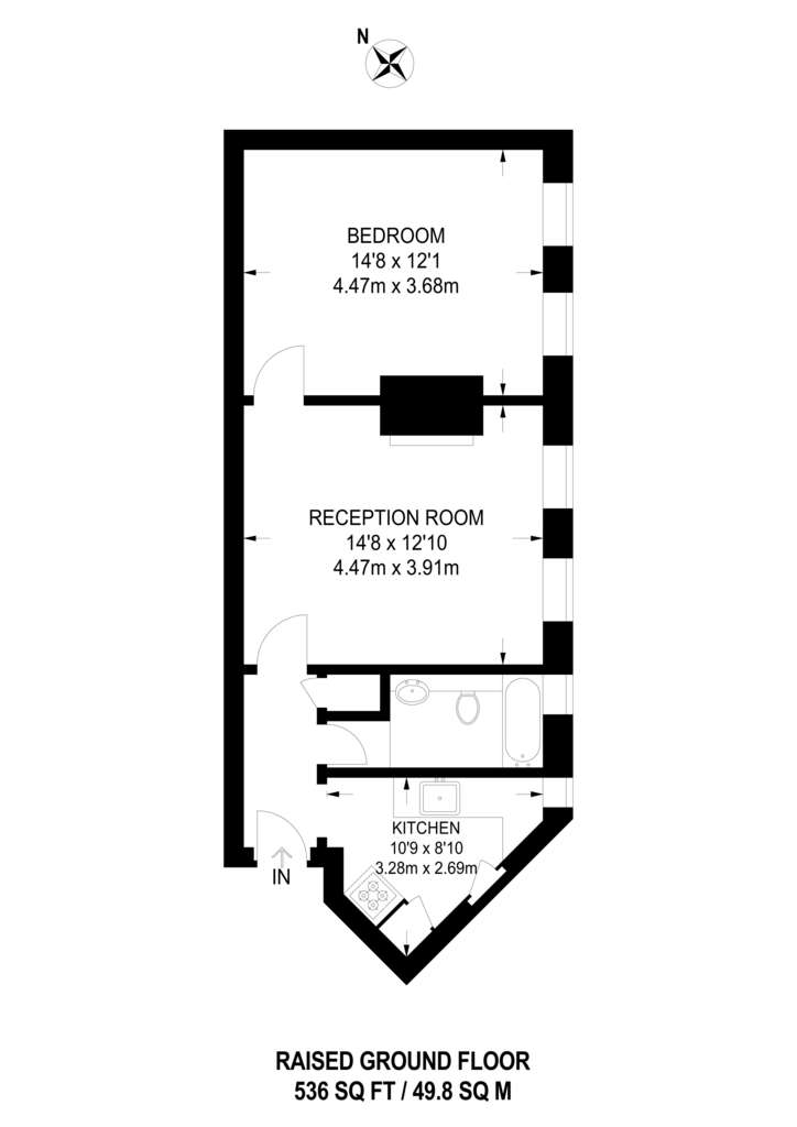 1 bedroom flat to rent - floorplan