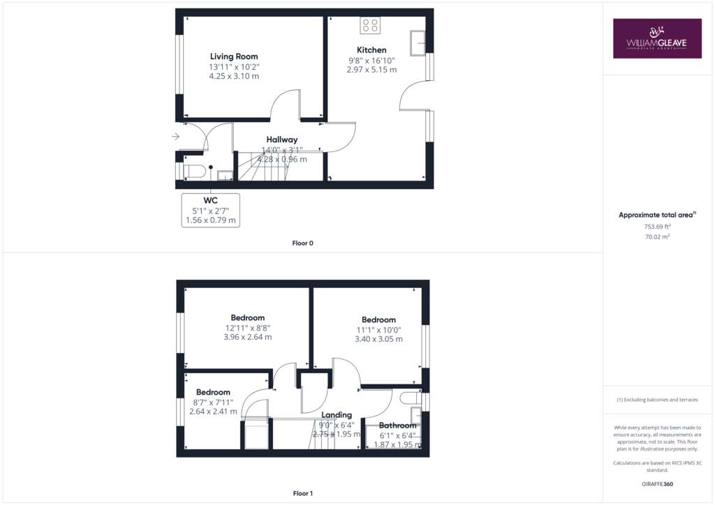 3 bedroom semi-detached house for sale - floorplan