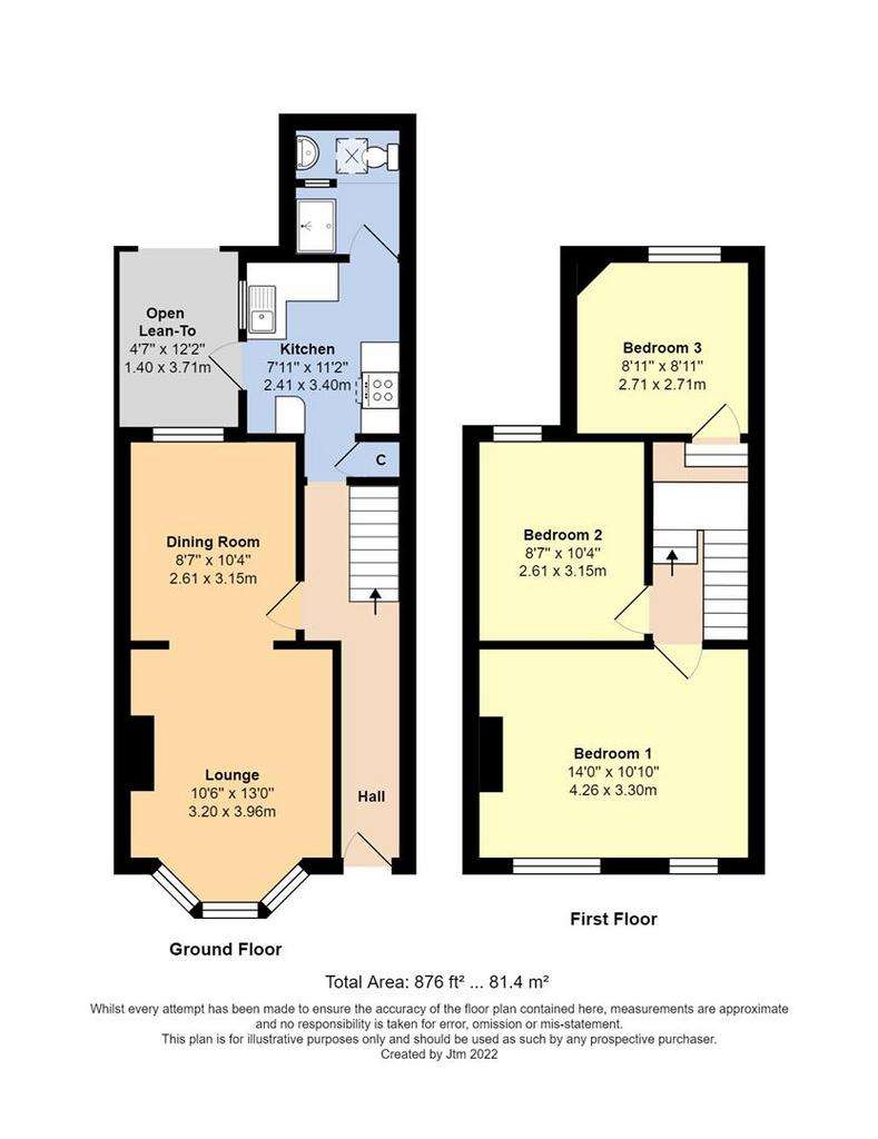 3 bedroom end of terrace house for sale - floorplan