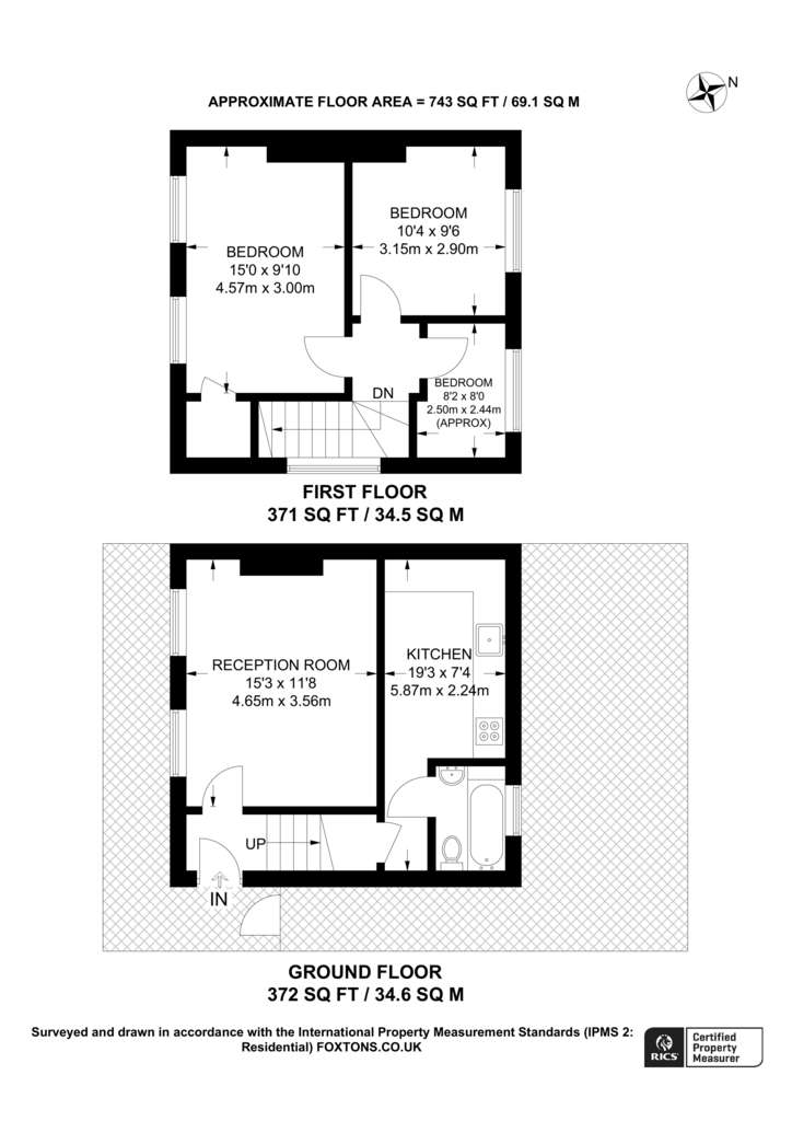 3 bedroom terraced house to rent - floorplan