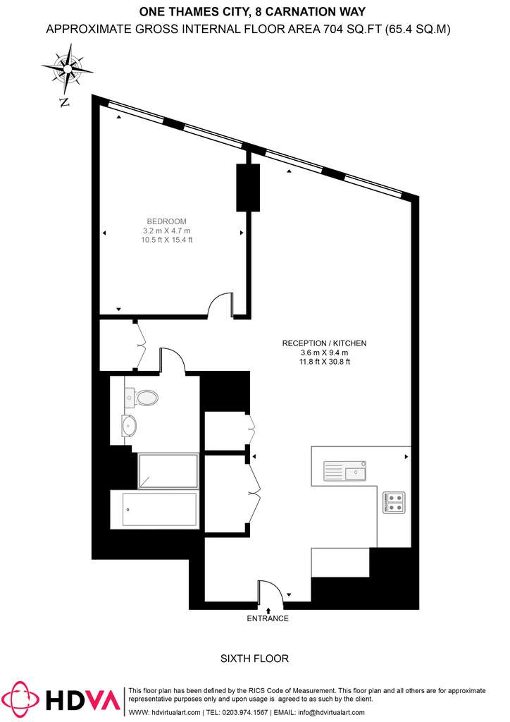 1 bedroom flat to rent - floorplan