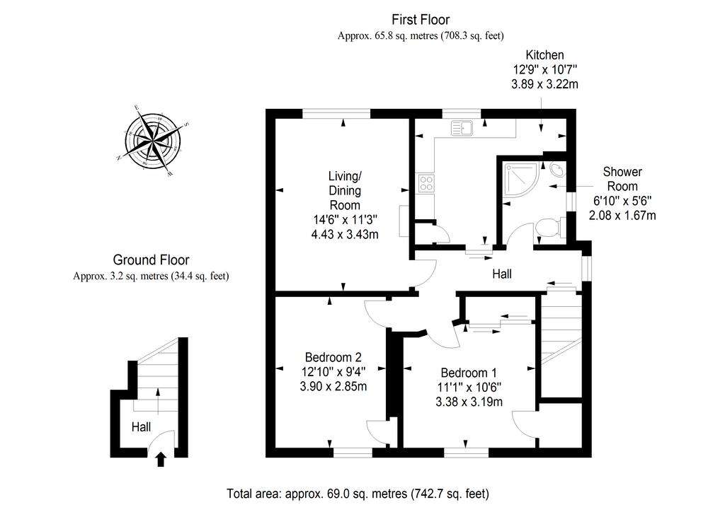 2 bedroom flat for sale - floorplan