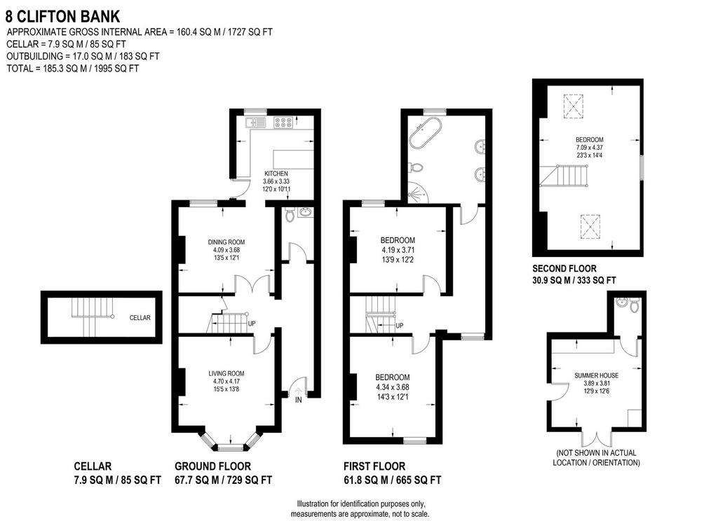 3 bedroom terraced house for sale - floorplan