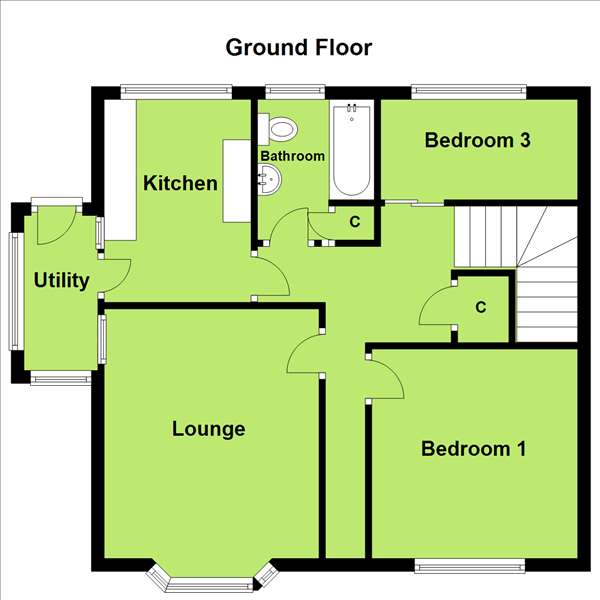 3 bedroom semi-detached house for sale - floorplan