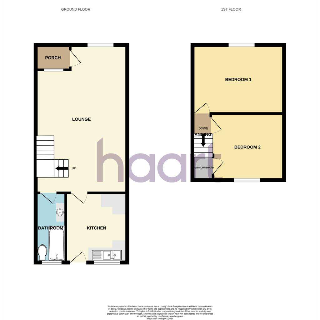 2 bedroom terraced house for sale - floorplan