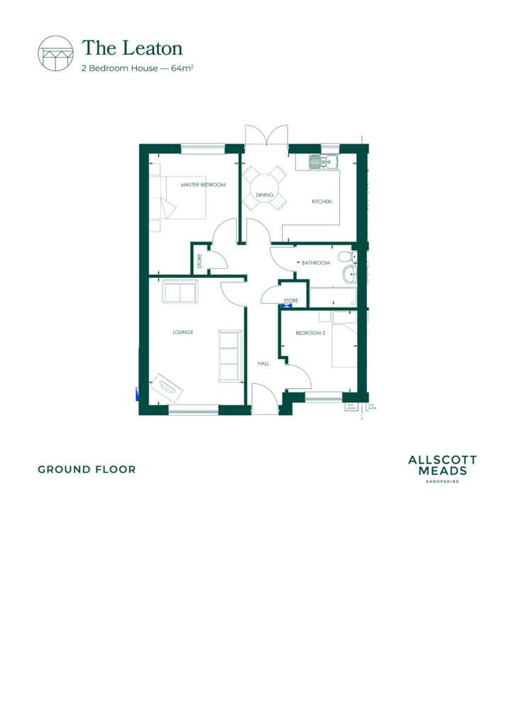 2 bedroom semi-detached bungalow for sale - floorplan