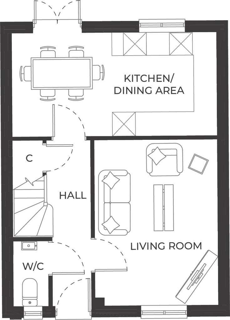 3 bedroom semi-detached house for sale - floorplan