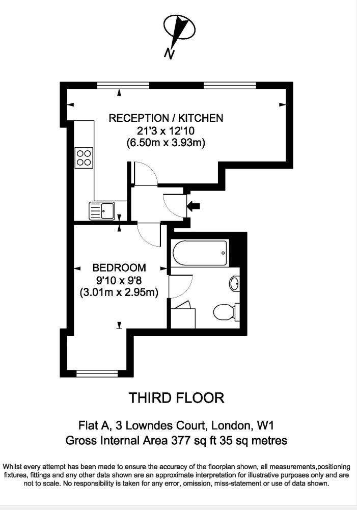 1 bedroom flat to rent - floorplan