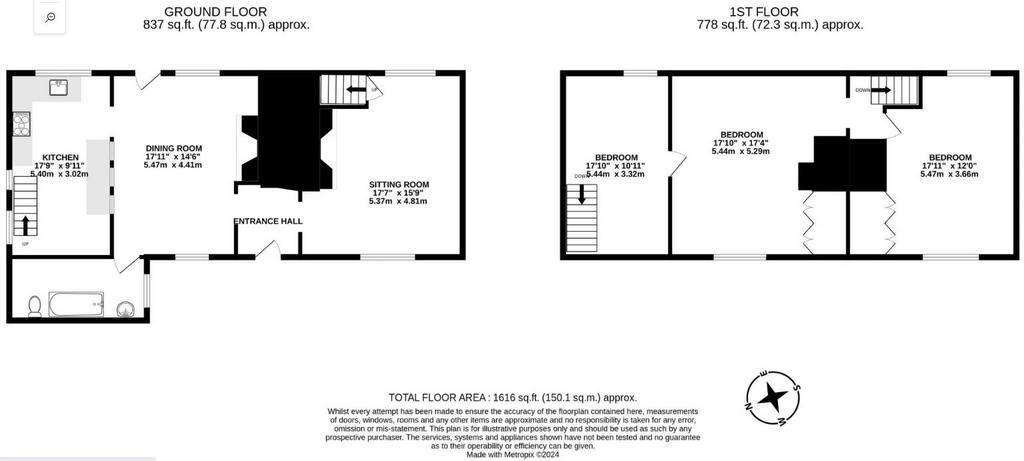 3 bedroom character property for sale - floorplan