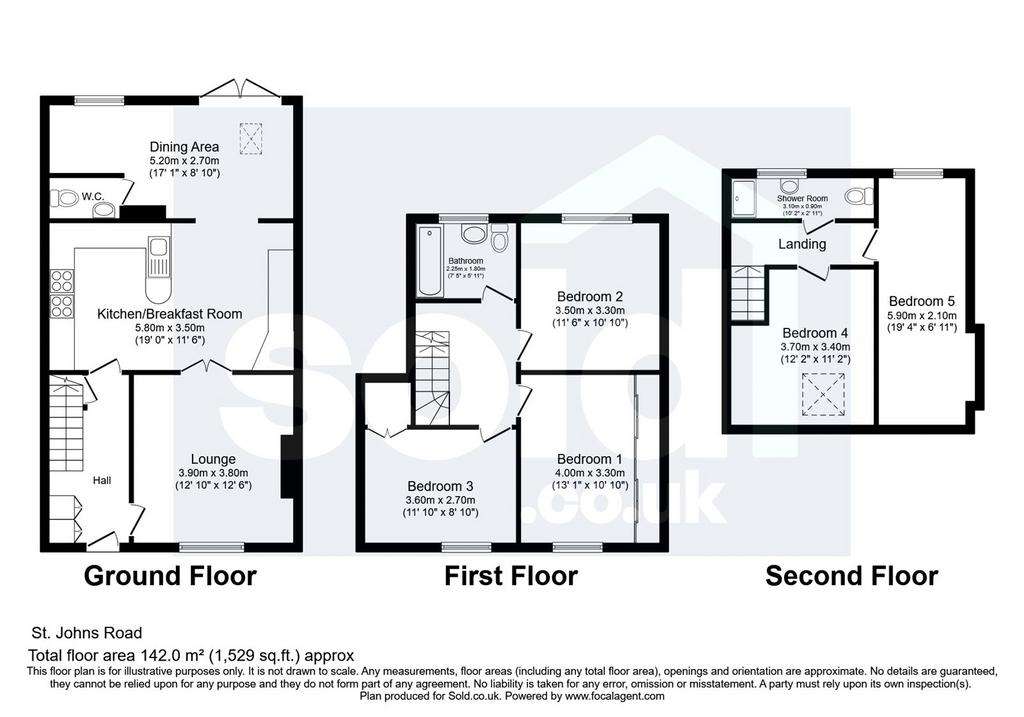 5 bedroom terraced house for sale - floorplan