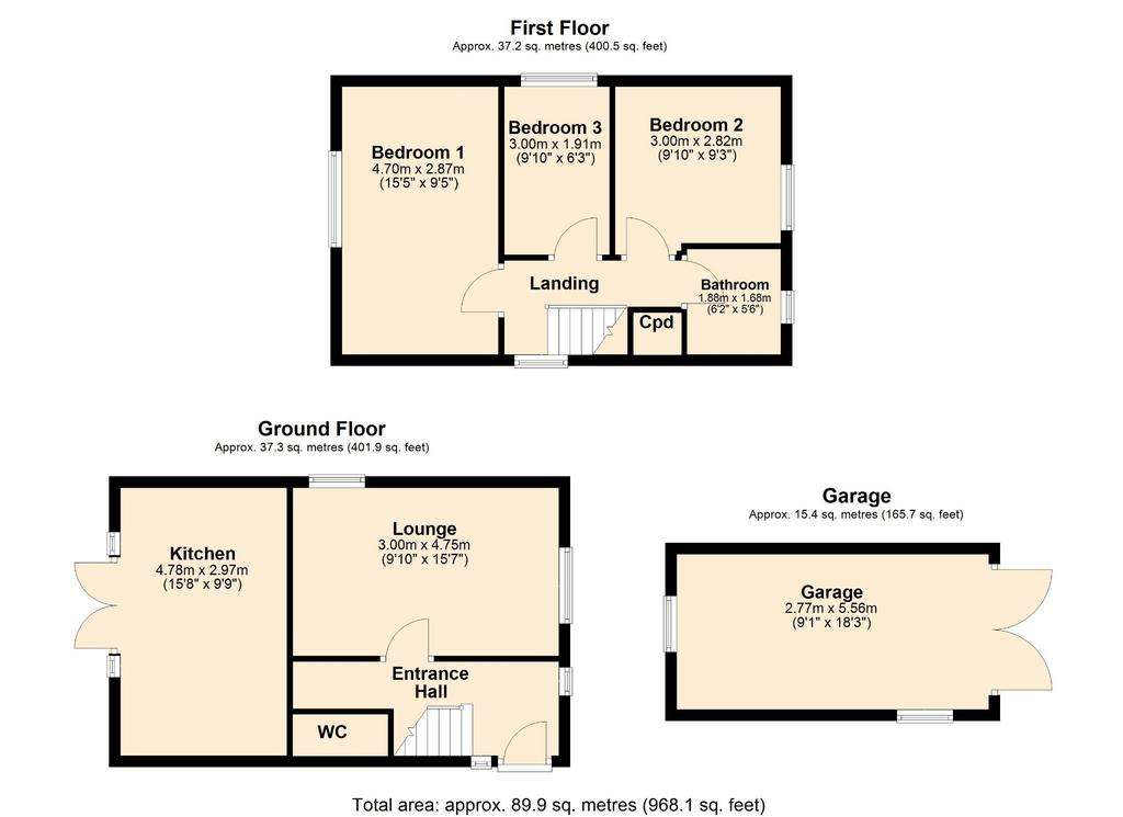 3 bedroom detached house for sale - floorplan