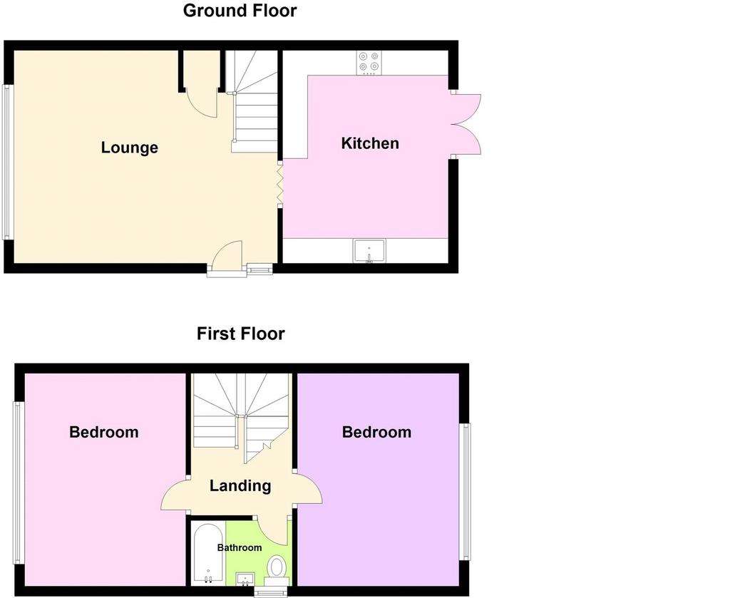 2 bedroom semi-detached house for sale - floorplan