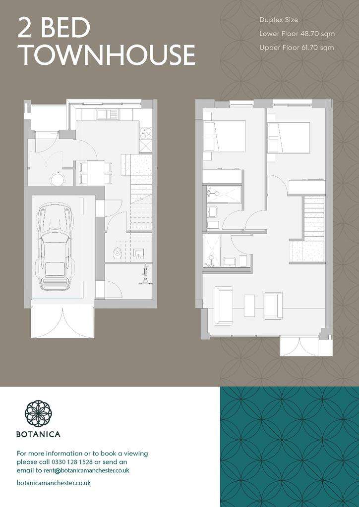 2 bedroom town house to rent - floorplan