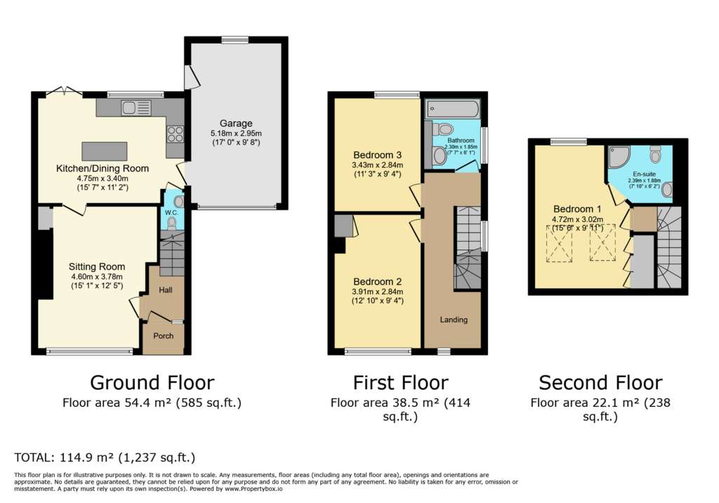 3 bedroom semi-detached house for sale - floorplan