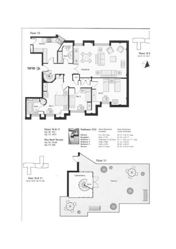 3 bedroom flat to rent - floorplan