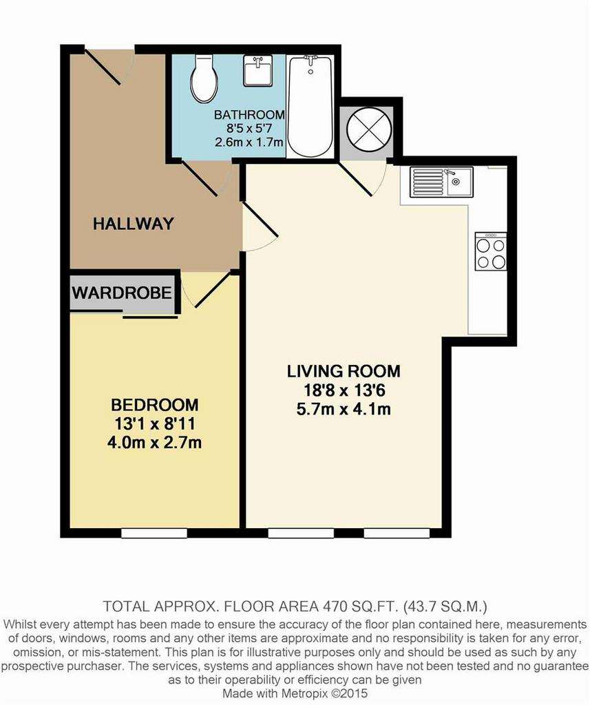 1 bedroom flat to rent - floorplan