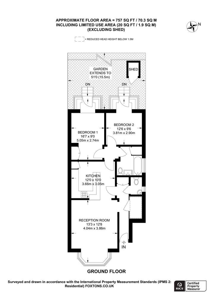 2 bedroom maisonette to rent - floorplan