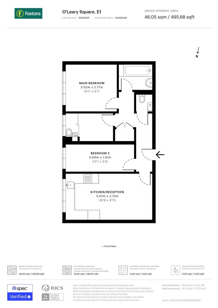 2 bedroom flat to rent - floorplan