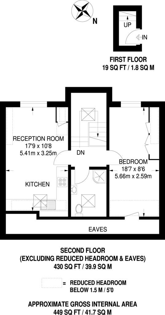 1 bedroom flat to rent - floorplan