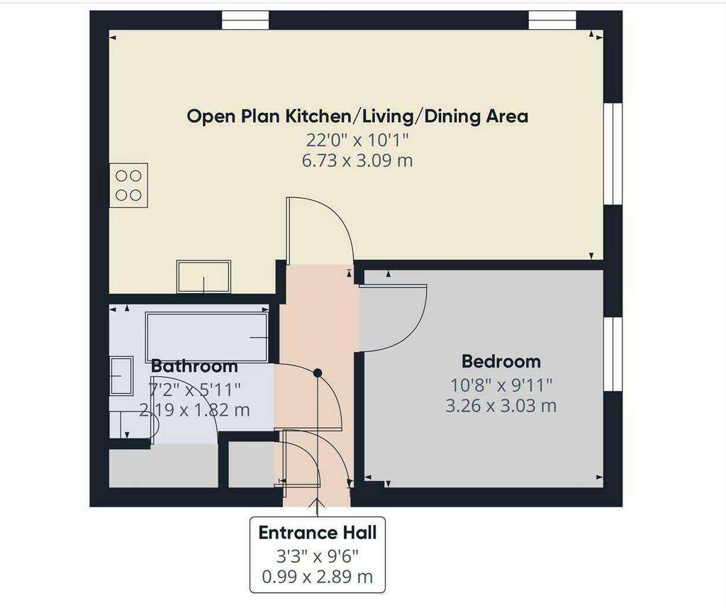 1 bedroom flat for sale - floorplan