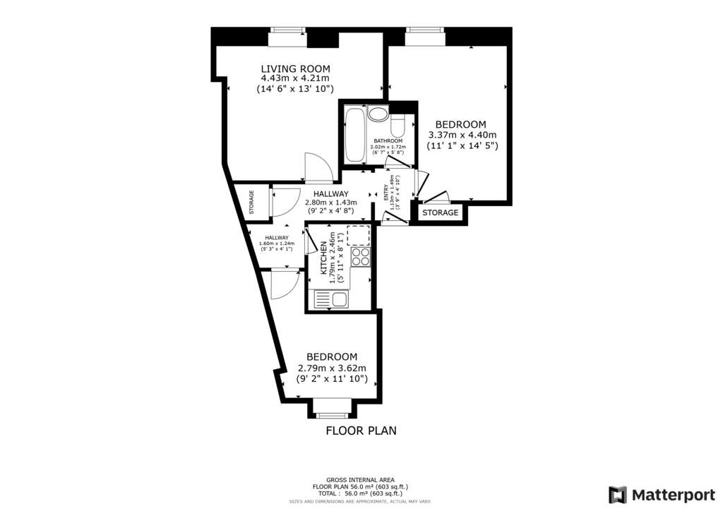 2 bedroom flat for sale - floorplan